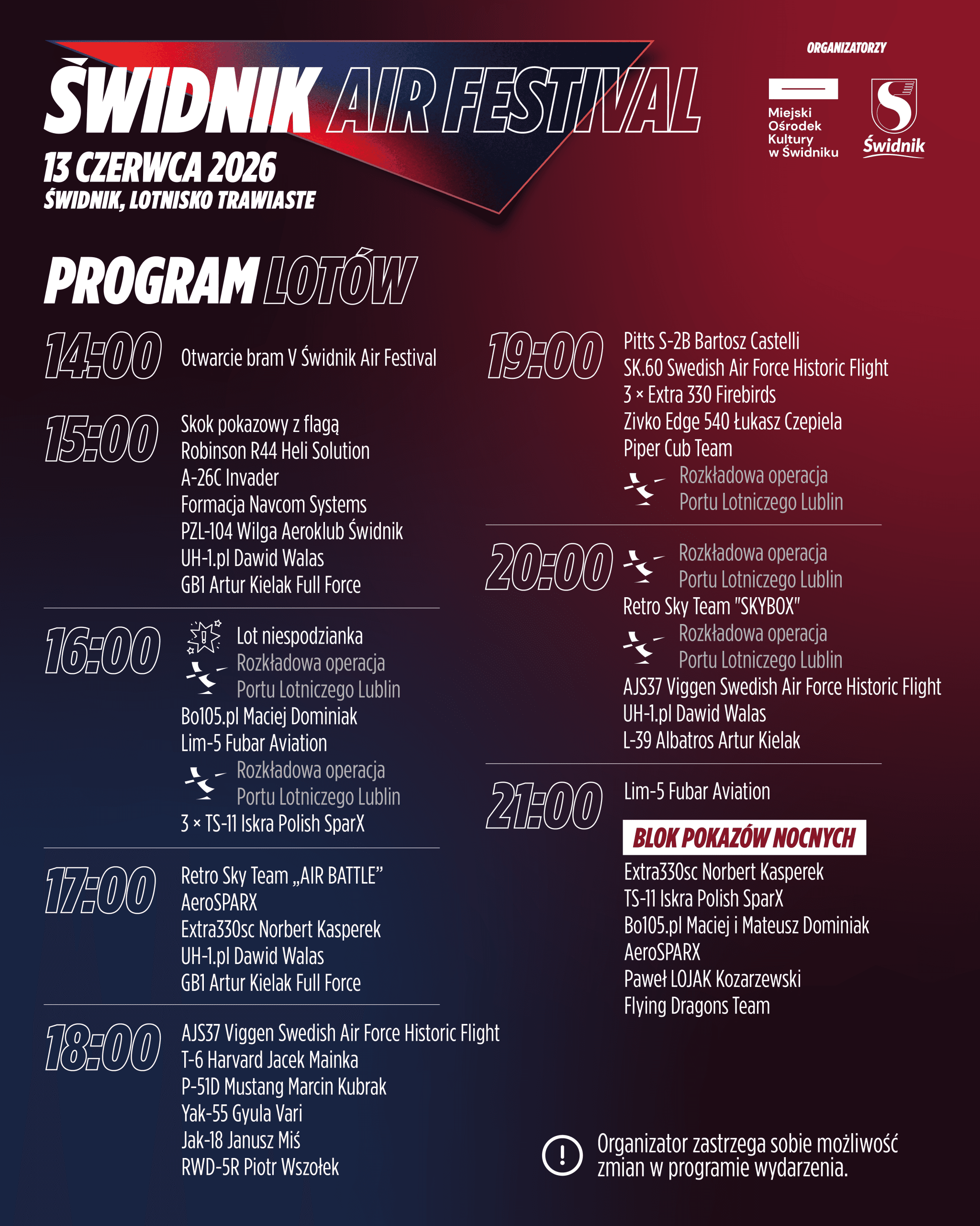 Program lotów